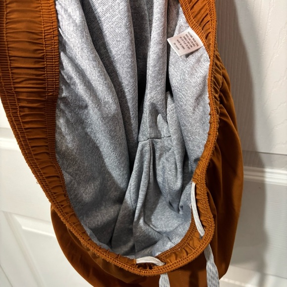 Wowie Nomad Shorts Men Large Burnt Orange Aztec Trim Drawstring Chino Outdoor 7” - Picture 10 of 11